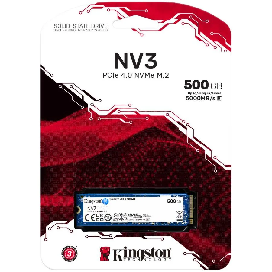 DISCO RIGIDO SSD 500GB KINGSTON M2 NVME NV3 PCIE 4.0 480GB