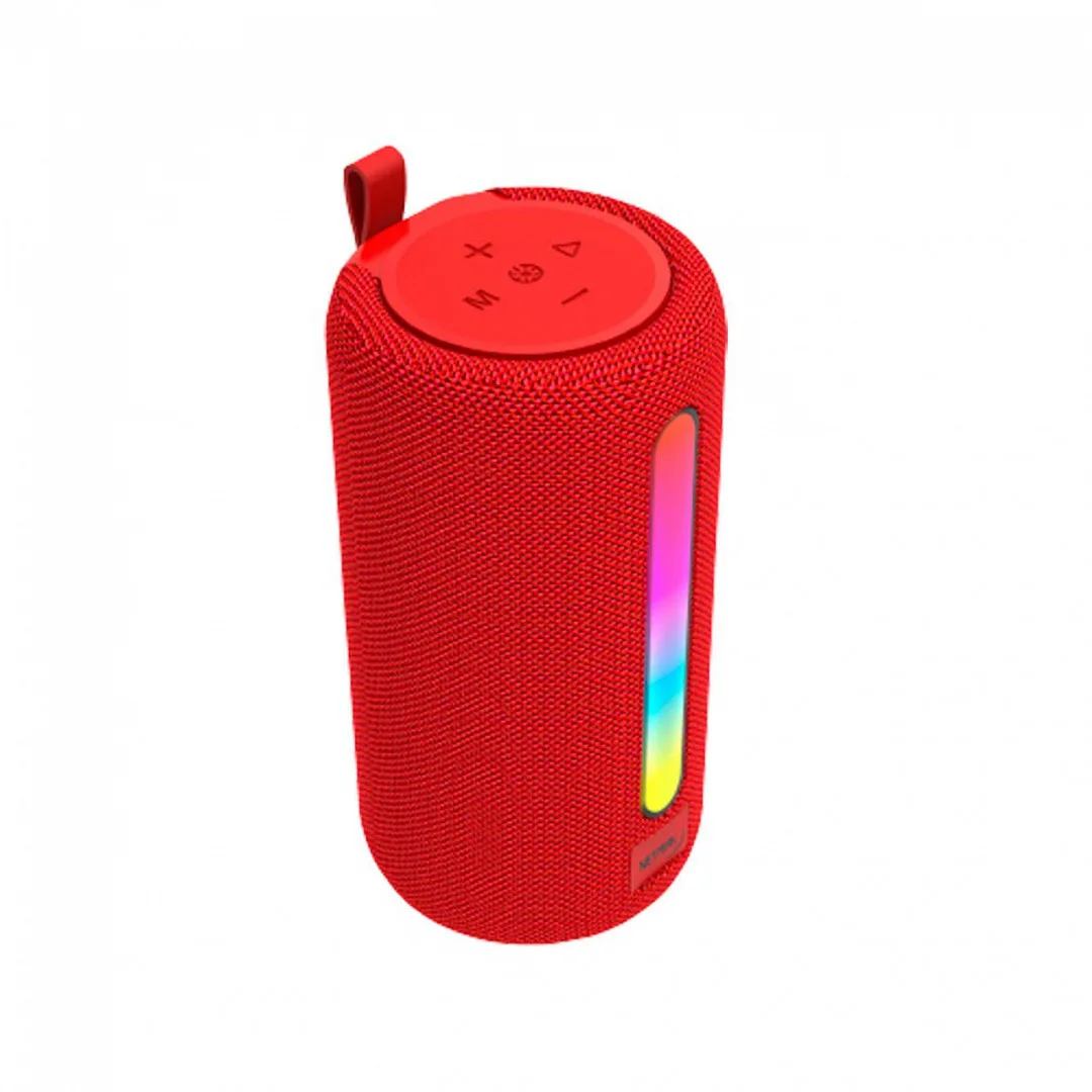 PARLANTE PORTATIL BLUETOOTH NETMAK NM-MUV ROJO CON LUZ 5W