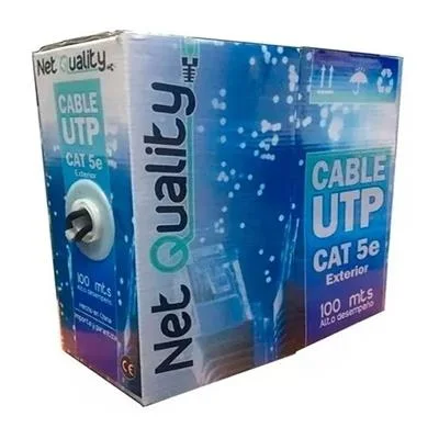 CABLE UTP NET QUALITY NET336 CAT5E EXT 100MTS (EXTERIOR) CON PROTECCION ANTE LLAMA DIAMETRO 0.5MM