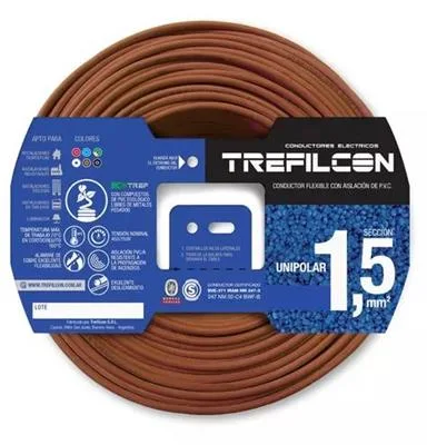 CABLE ELECTRICO TREFILCON 1X1.5MM UNIPOLAR 30MTS MARRON