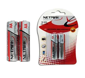 PILAS RECARGABLES AA NETMAK 2700mAh X2 NM-AA270