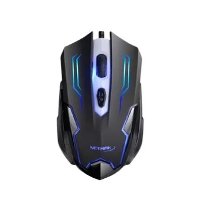 MOUSE USB NETMAK (NMARMOR) RETROILUMINADO BLACK 2400DPI