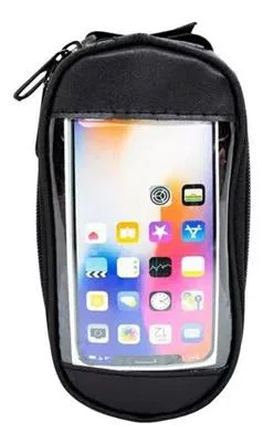 BOLSO PORTA CELULAR IMPERMEABLE NEGRA/SILVER NM-HC18-S