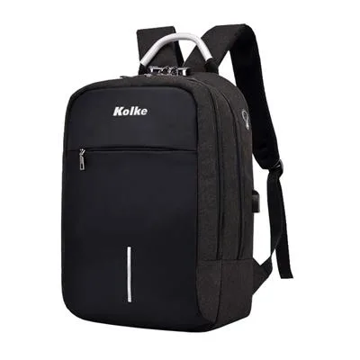 MOCHILA KOLKE KVM-338 ANTI-ROBO CON CANDADO GRIS OSCURO