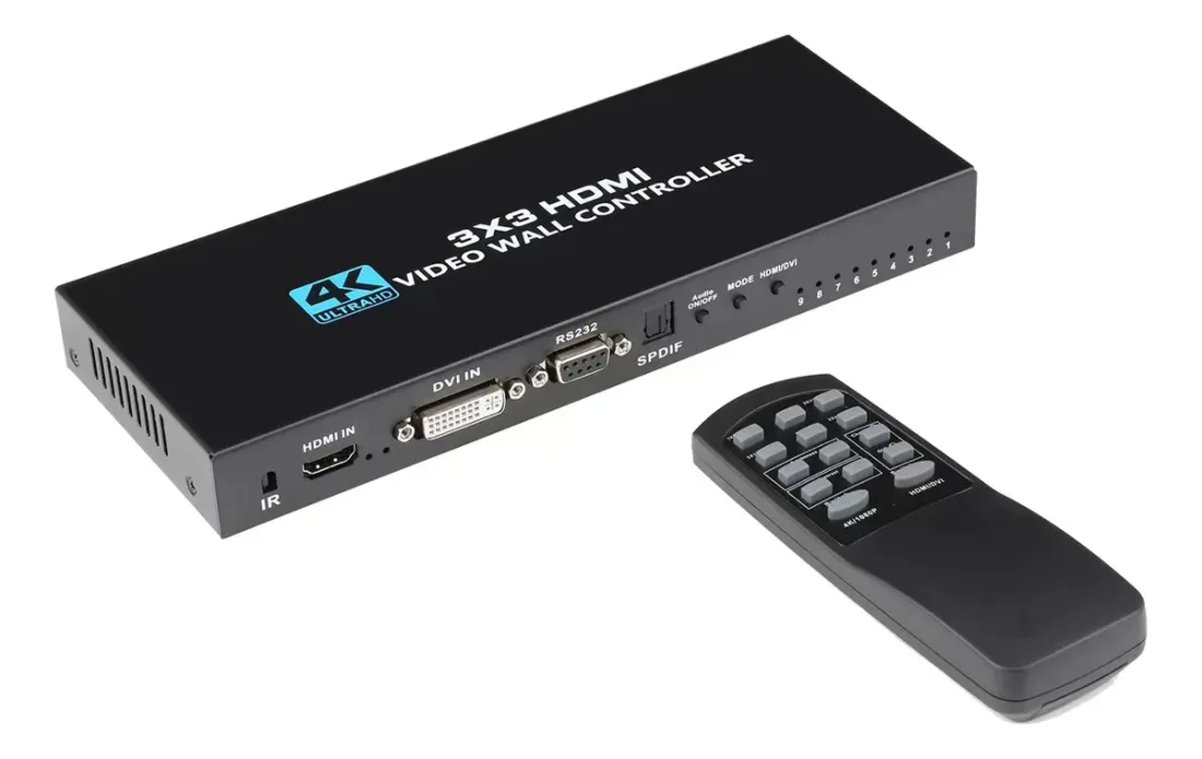 VIDEOWALL CONTROLADOR 1 ENTRADA 9 SALIDAS 4K 3X3 PB48