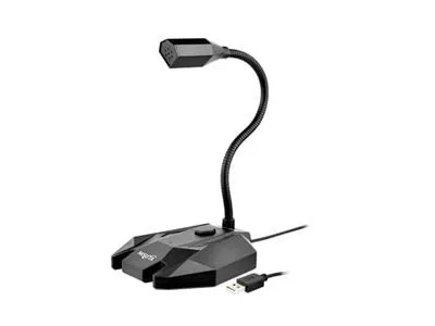 MICROFONO NISUTA NSMIC195U USB CON LUZ Y SALIDA DE AURICUALR