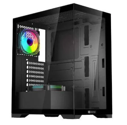 GABINETE ALUNA AL-X94B GAMER | 2 COOLER + CONTROLADORA RGB | SIN FUENTE