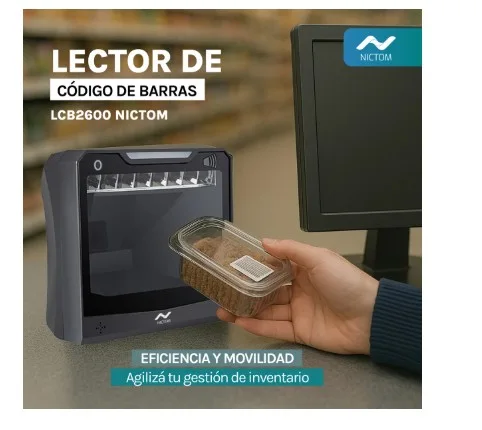 LECTOR CODIGO DE BARRA NICTOM LCB2600 | 2D | CONECTOR USB | LASER OMNIDIRECCIONAL