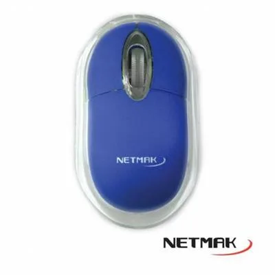 MOUSE USB NETMAK (NM-M01B) LUMINOSO AZUL