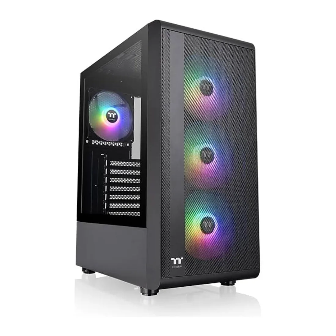 GABINETE OUTLET THERMALTAKE S200 MID-TOWER TG FAN BLACK ARGB X4 (SIN CAJA)