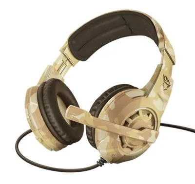 AURICULARES GAMING TIPO VINCHA TRUST C/MIC  GXT 310D RADIUS PARA PC PLUG 3.2MM DESERT - CODIGO 22208