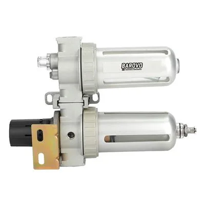 BAROVO BR-L Filtro de aire, regulador y lubricador 1/4" Cuerpo de aluminio Presión recomendada: entr