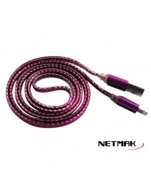 CABLE USB A IPHONE NETMAK 8PIN 1MTS PURPLE
