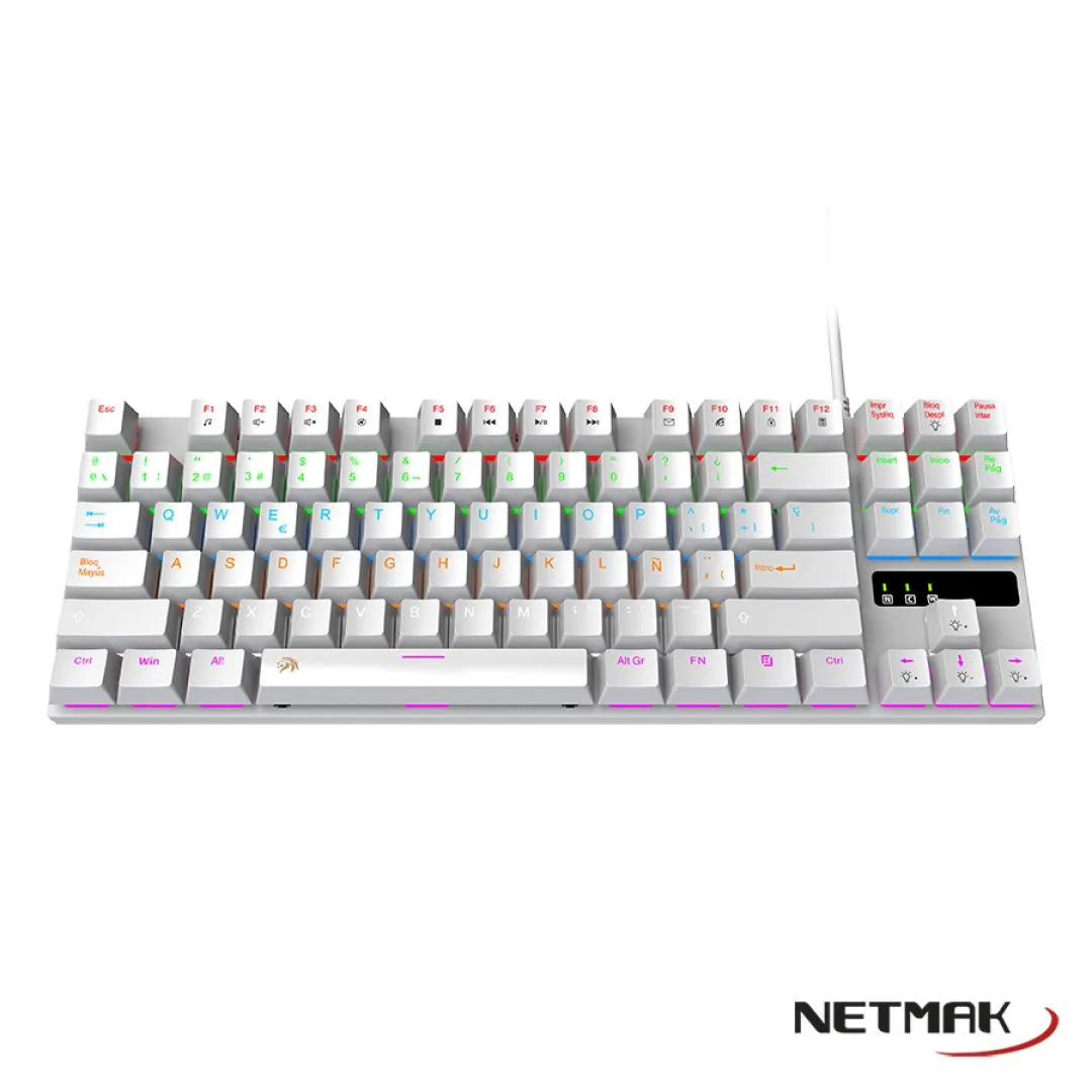 TECLADO MECANICO GAMER NETMAK NM-SKILL BLANCO
