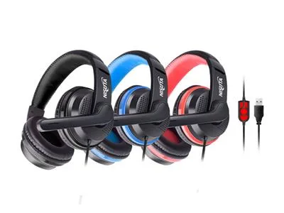 AURICULAR GAMING NISUTA NSAUG91 AZUL USB TIPO VINCHA-MIC