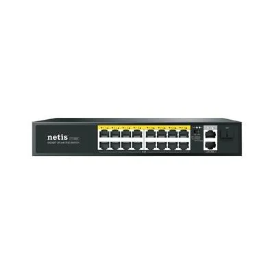 SWITCH 16P POE NETIS P116GC-V5 16 PUERTOS POE+  240W, 2 PUERTO UPLINK ADAPTATIVOS