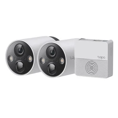 IP CAMARA TP LINK TAPO C420S2 SISTEMA DE 2 CAMARAS A BATERIA EXTERIOR DAY-NIGHT+ HUB SD WIFI 0416447