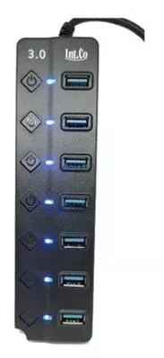HUB USB 3.0 DE 7 PUERTOS INT.CO KQ022H PUERTOS ULTRA RAPIDOS DE 5GPS