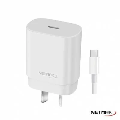 CARGADOR NETMAK NM-CP2 USB-C PD 30W CON CABLE TIPO C
