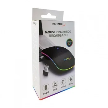 MOUSE INALAMBRICO NETMAK NM-W90 RETROILUMINADO RECARGABLE