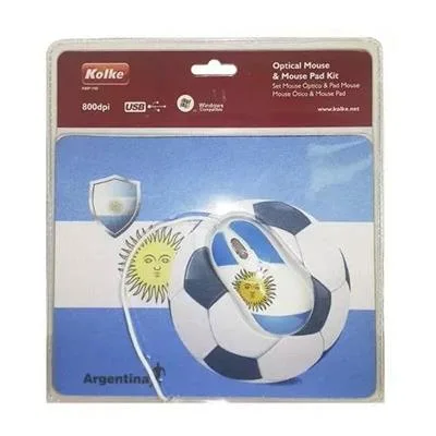 MOUSE KOLKE KMP-100 USB + PAD BANDERA ARGENTINA