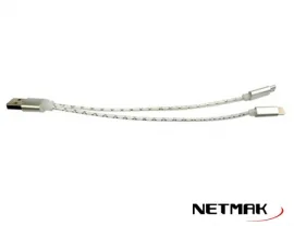CABLE USB A MICRO USB + IPHONE NETMAK SILVER
