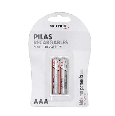 PILAS RECARGABLES AAA NETMAK 1100mAh X2 NM-AAA110