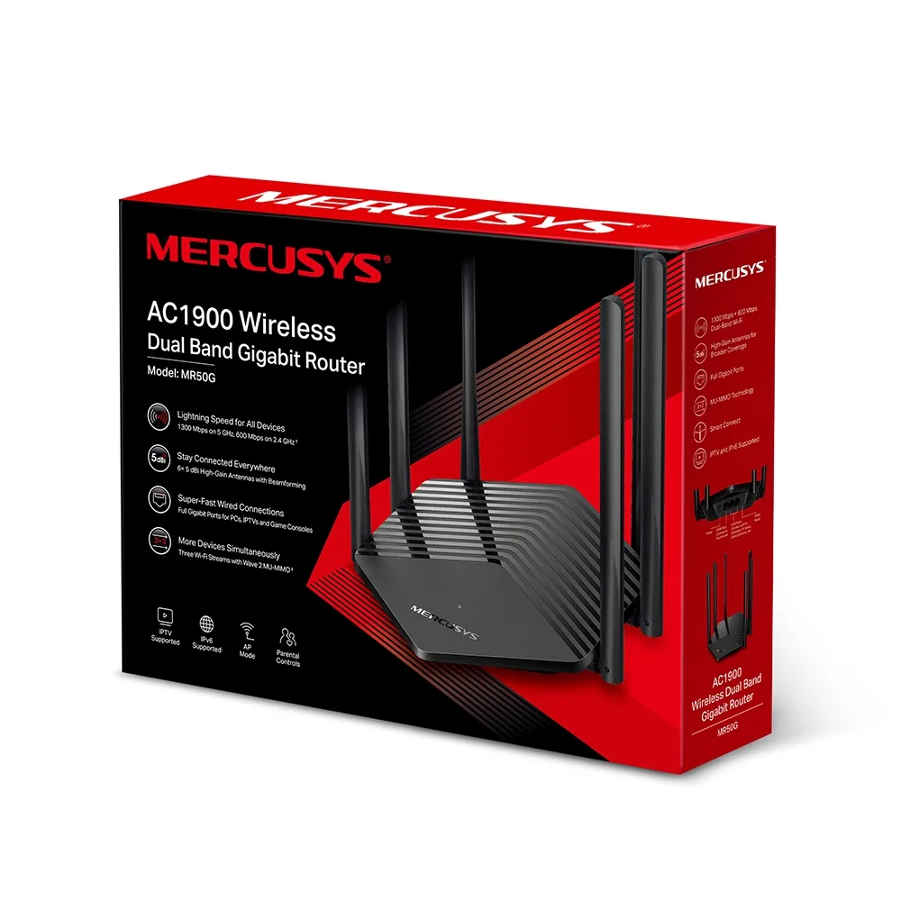 ROUTER WS MERCUSYS MR50G AC1900 6 ANTENAS