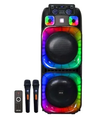 PARLANTE PORTATIL BLUETOOTH NETMAK NM-KRAVI 15 X 2 60W | DIMENSIONES: 44 X 37 X 110 CM. KARAOKE