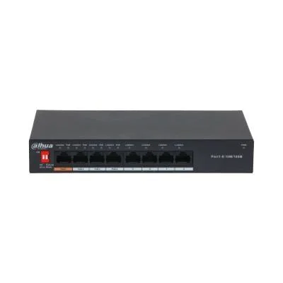 SWITCH POE 8P DAHUA 60W PFS3008-8ET-60-V2 8 PUERTOS 10/100 4 PUERTOS POE SOPORTA HI POE